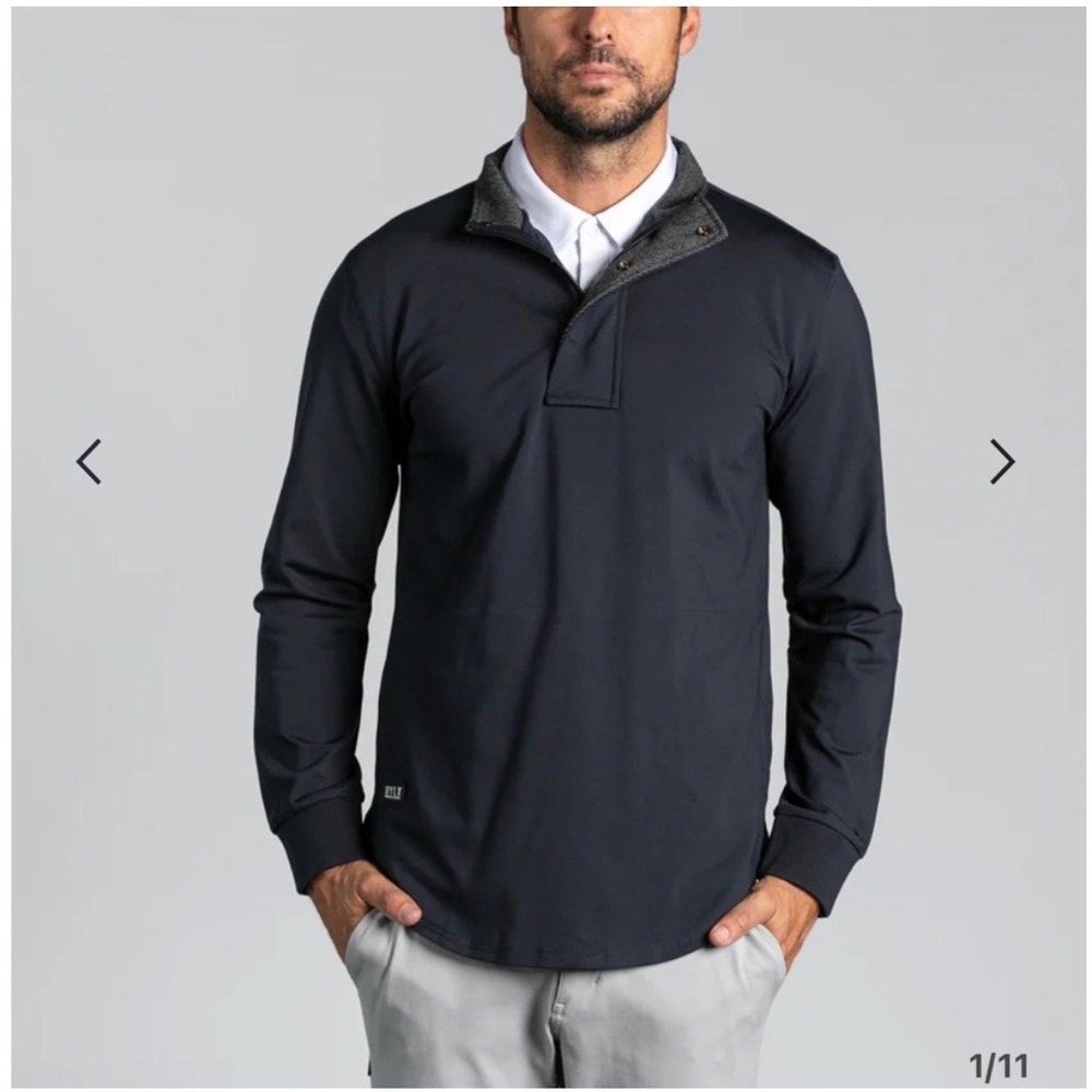 BYLT Premium Basics Elite Fairway Pullover Mens XL Black Mock Neck Golf Jacket
